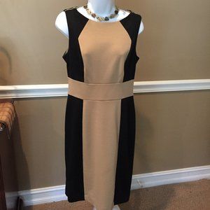 ✅Black & Tan Block Style Fall Business Dress SZ 10